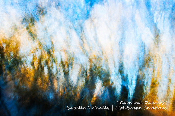 Impressionist photograph inspired by Loch Kinnordy reminiscent of carnival dancers